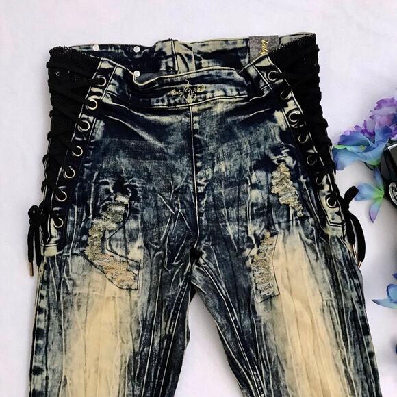 Baby Phat NWT Distressed Stone Wash Skinny Jeans Juniors/Women 7/8 - Picture 3 of 11